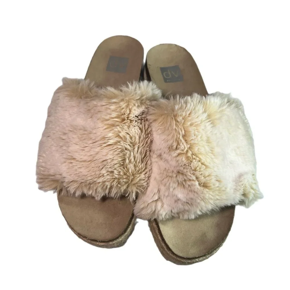 Dolce vita ilenia platform fuzzy SLIDES size 10 NEUTRAL